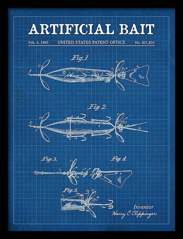Artificial Bait Blueprint Patent Us831831a
