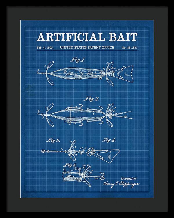 Artificial Bait Blueprint Patent Us831831a