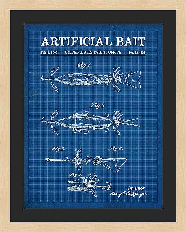 Artificial Bait Blueprint Patent Us831831a