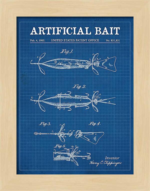 Artificial Bait Blueprint Patent Us831831a