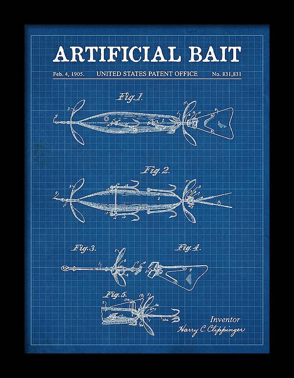 Artificial Bait Blueprint Patent Us831831a