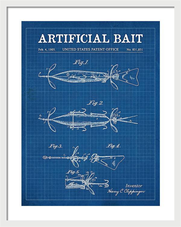 Artificial Bait Blueprint Patent Us831831a