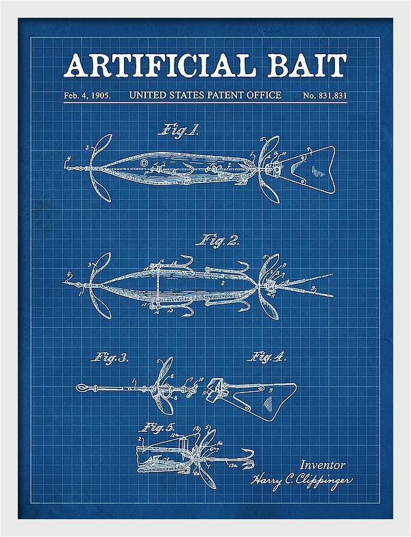 Artificial Bait Blueprint Patent Us831831a