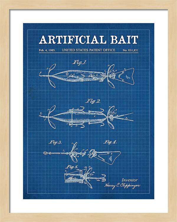 Artificial Bait Blueprint Patent Us831831a