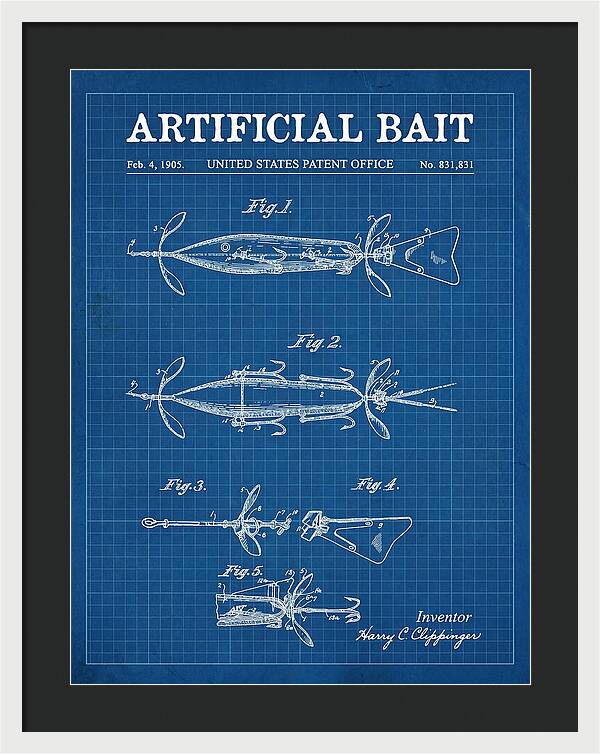 Artificial Bait Blueprint Patent Us831831a