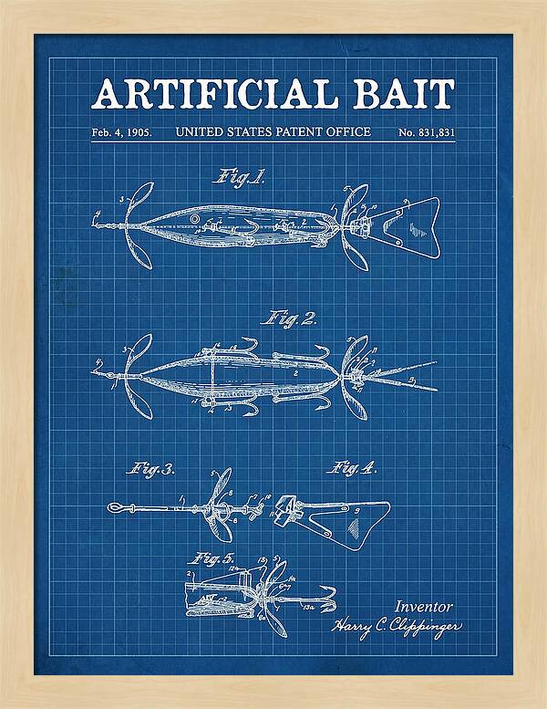 Artificial Bait Blueprint Patent Us831831a