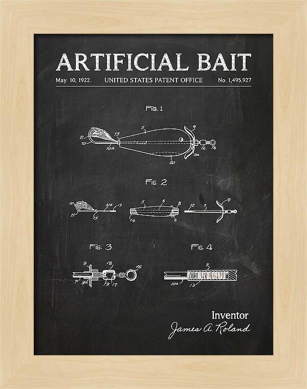 Artificial Bait Chalkboard Patent Us1495927a