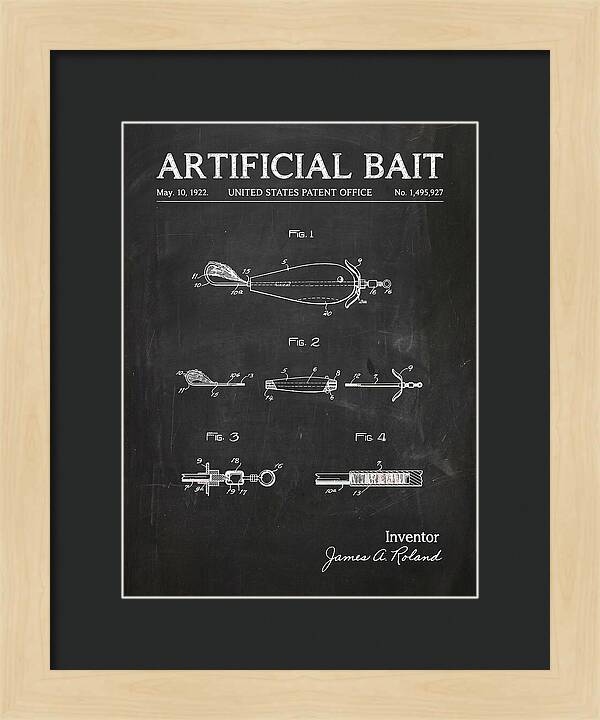 Artificial Bait Chalkboard Patent Us1495927a