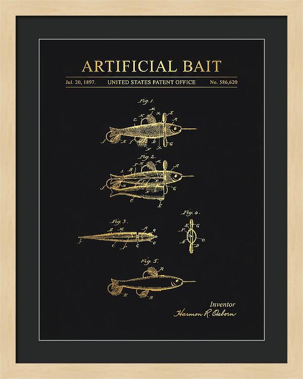 Artificial Bait Gold Patent Us586620a
