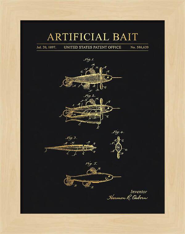 Artificial Bait Gold Patent Us586620a
