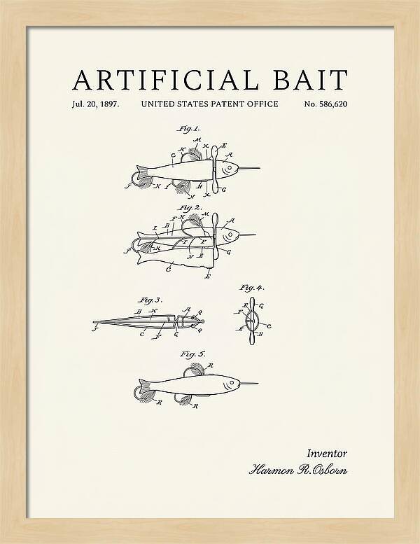 Artificial Bait Minimalist Patent Us586620a