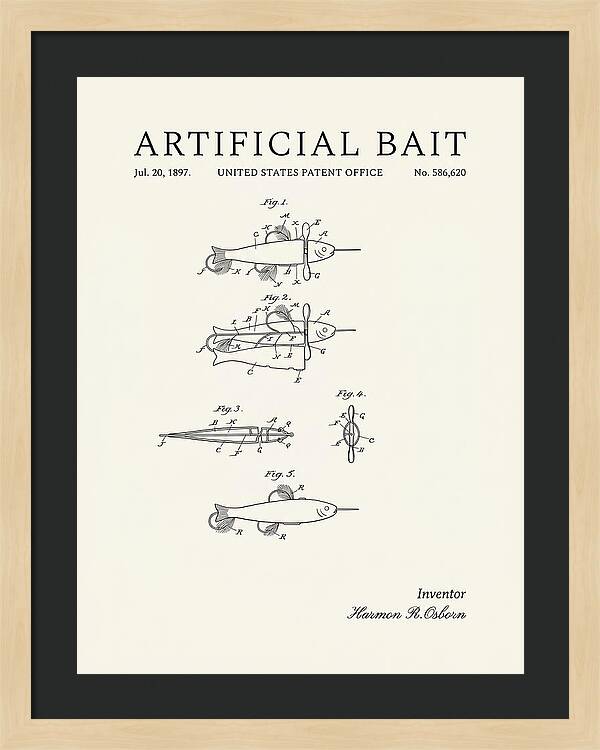 Artificial Bait Minimalist Patent Us586620a