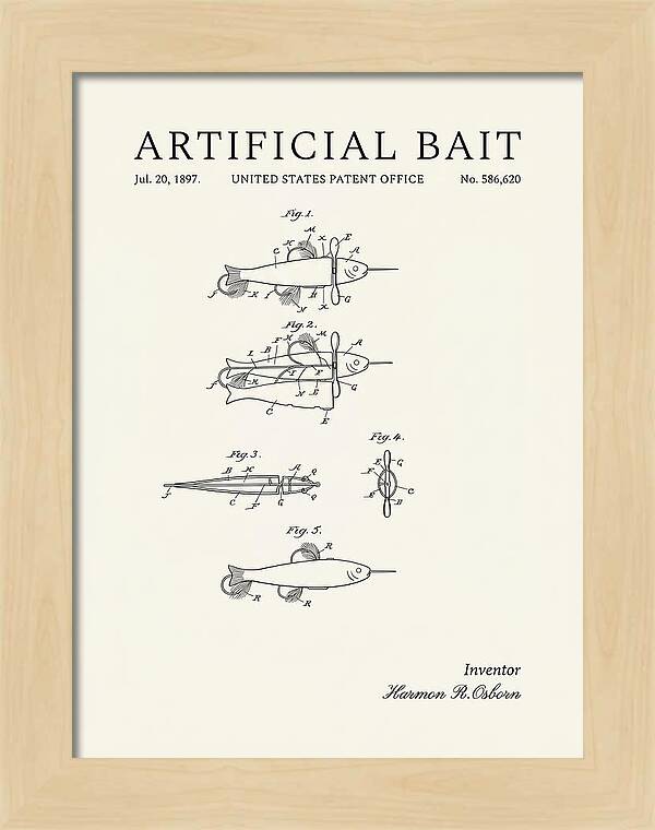 Artificial Bait Minimalist Patent Us586620a