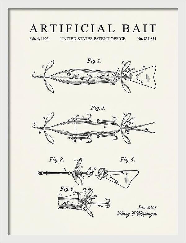 Artificial Bait Minimalist Patent Us831831a