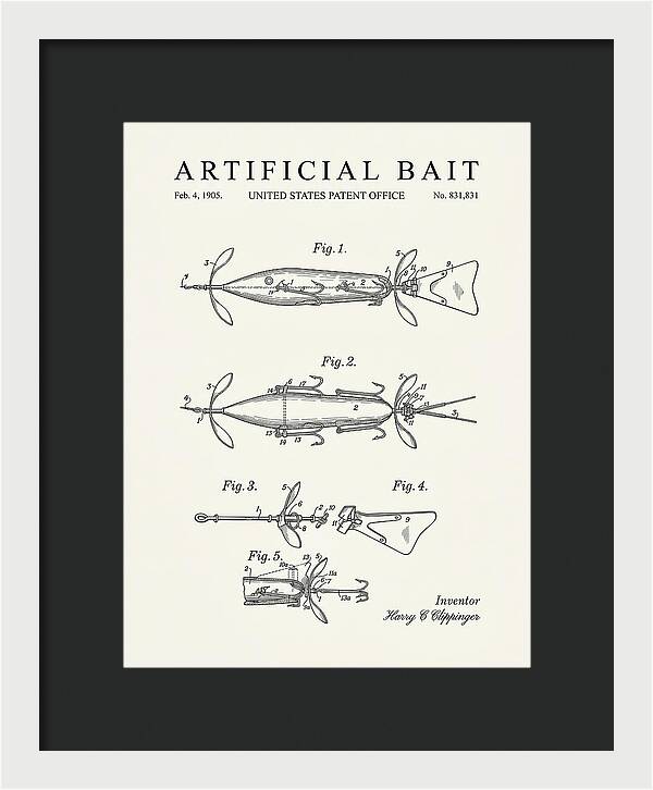 Artificial Bait Minimalist Patent Us831831a