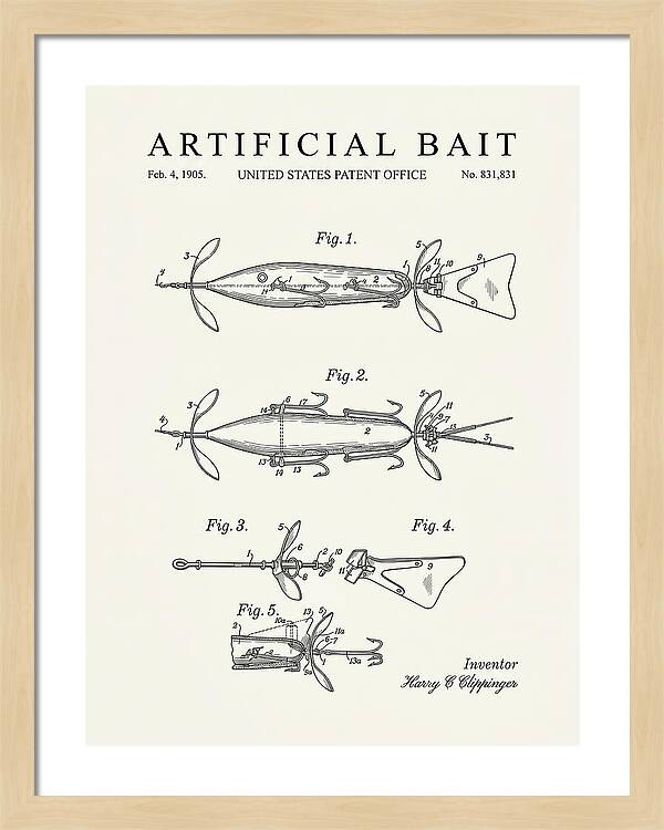 Artificial Bait Minimalist Patent Us831831a