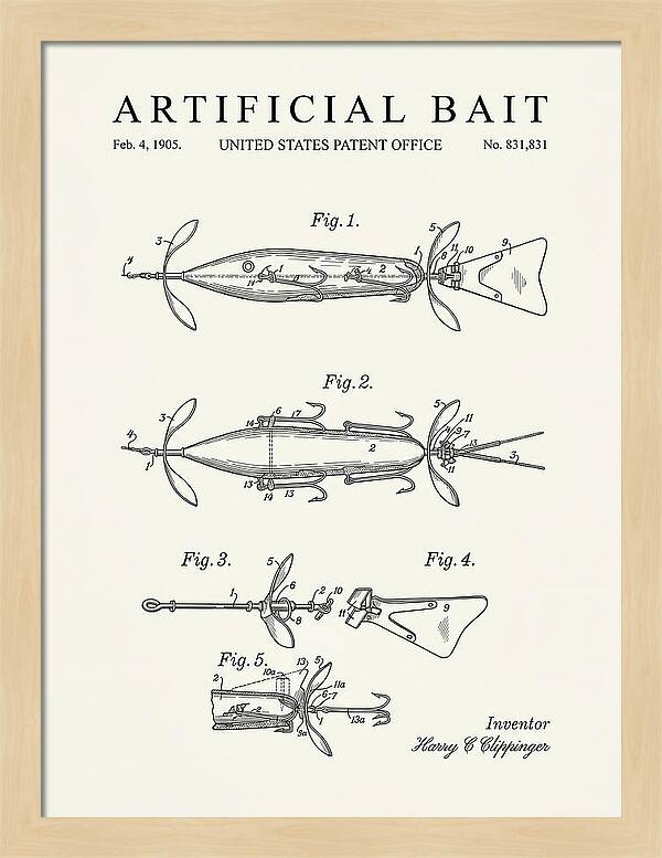 Artificial Bait Minimalist Patent Us831831a