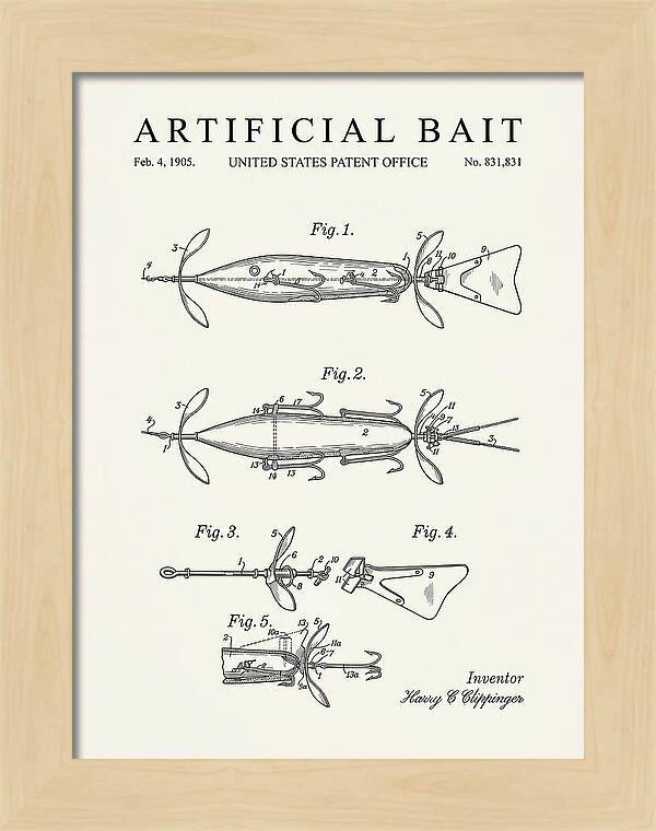 Artificial Bait Minimalist Patent Us831831a