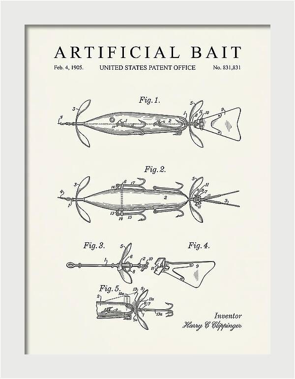 Artificial Bait Minimalist Patent Us831831a