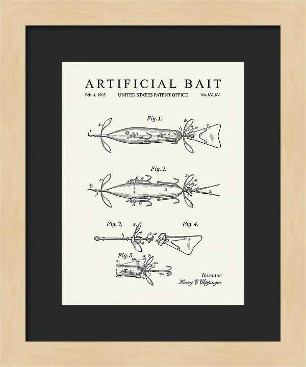 Artificial Bait Minimalist Patent Us831831a