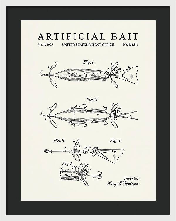Artificial Bait Minimalist Patent Us831831a