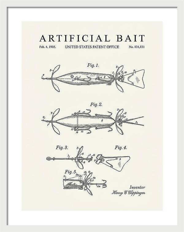 Artificial Bait Minimalist Patent Us831831a