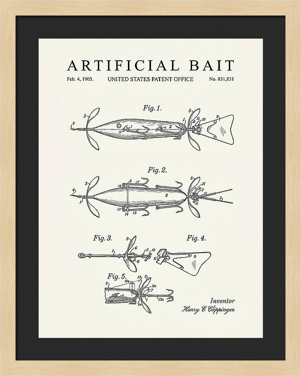 Artificial Bait Minimalist Patent Us831831a