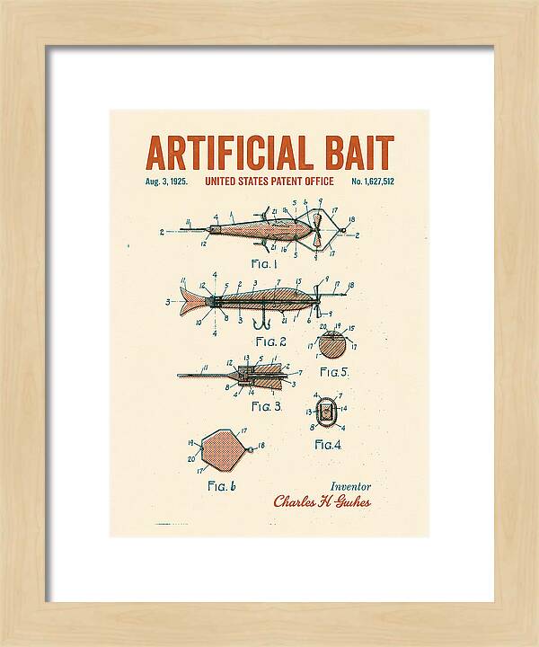 Artificial Bait Retro Patent Us1627512a