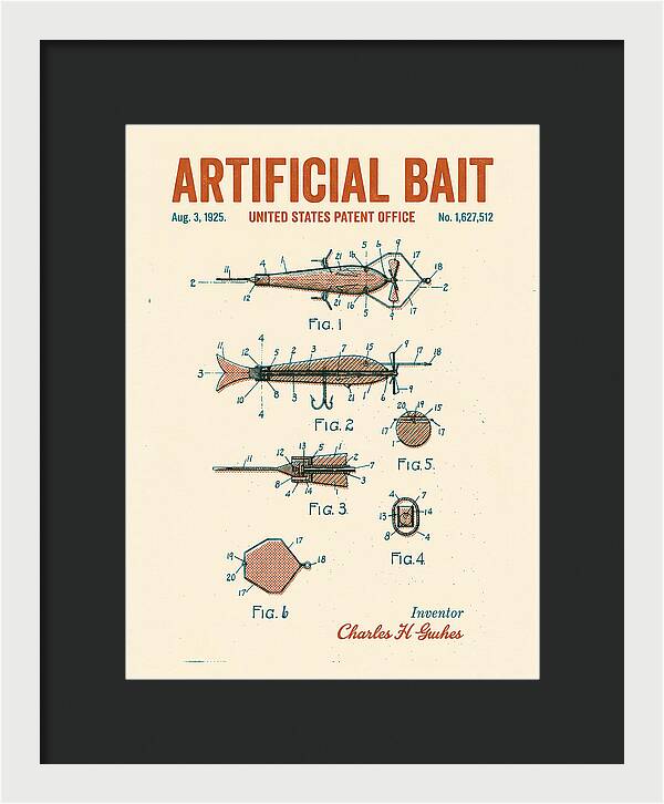 Artificial Bait Retro Patent Us1627512a