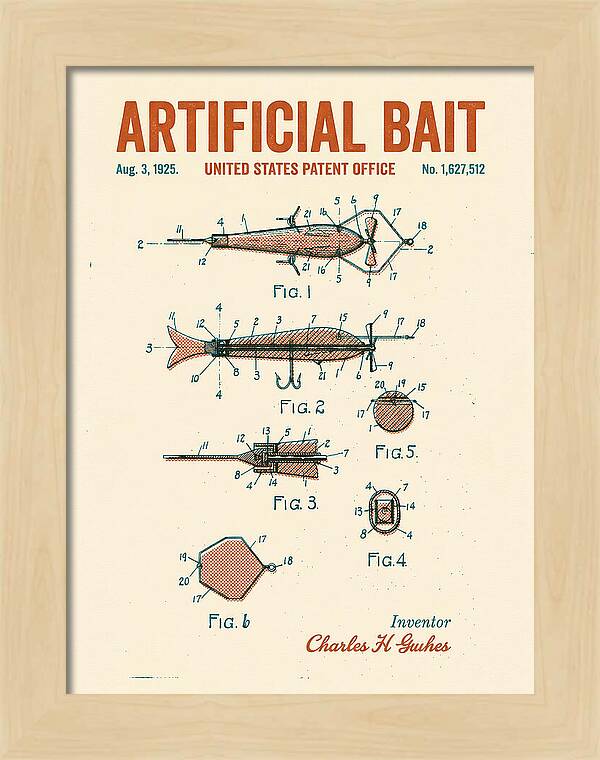 Artificial Bait Retro Patent Us1627512a