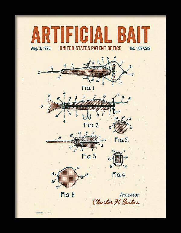 Artificial Bait Retro Patent Us1627512a