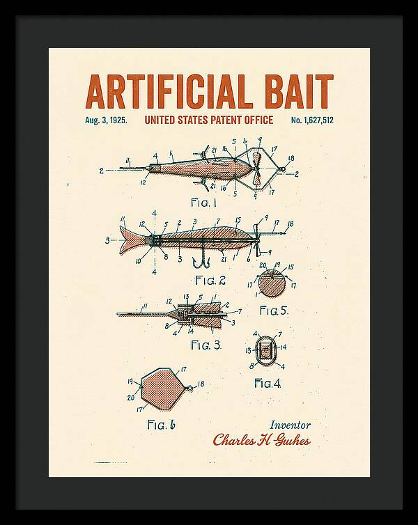 Artificial Bait Retro Patent Us1627512a