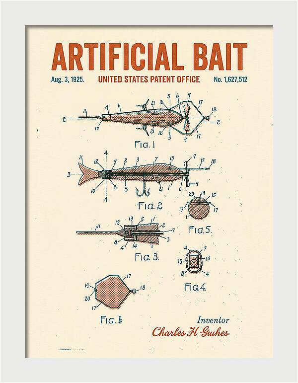 Artificial Bait Retro Patent Us1627512a