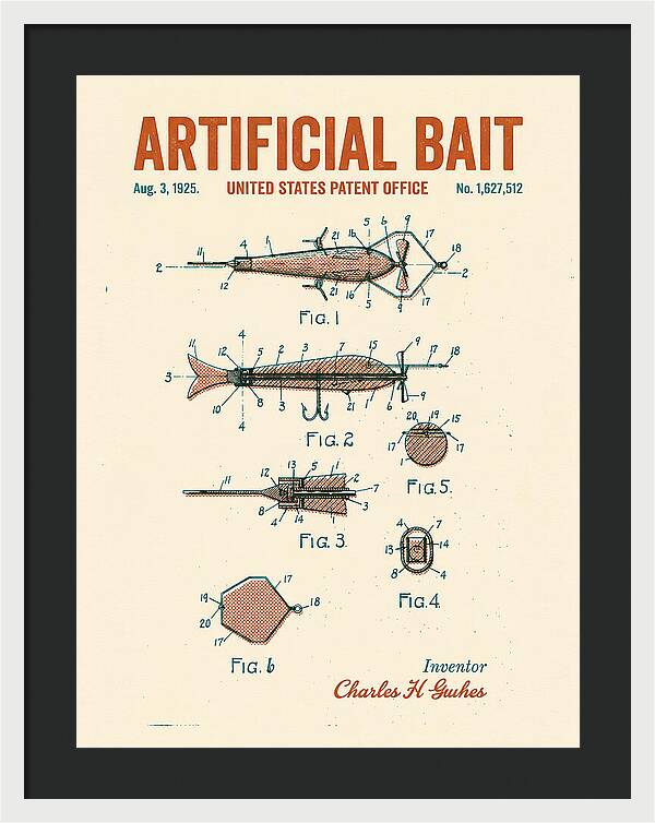 Artificial Bait Retro Patent Us1627512a