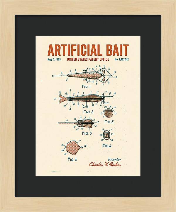 Artificial Bait Retro Patent Us1627512a