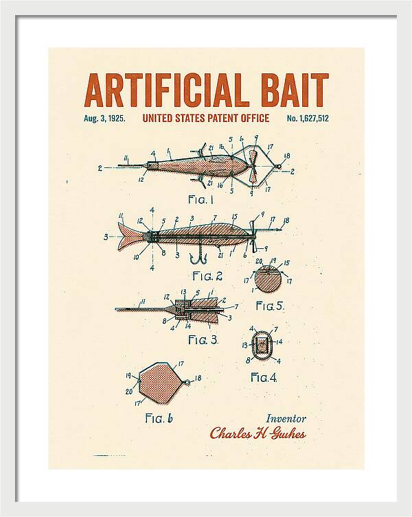 Artificial Bait Retro Patent Us1627512a