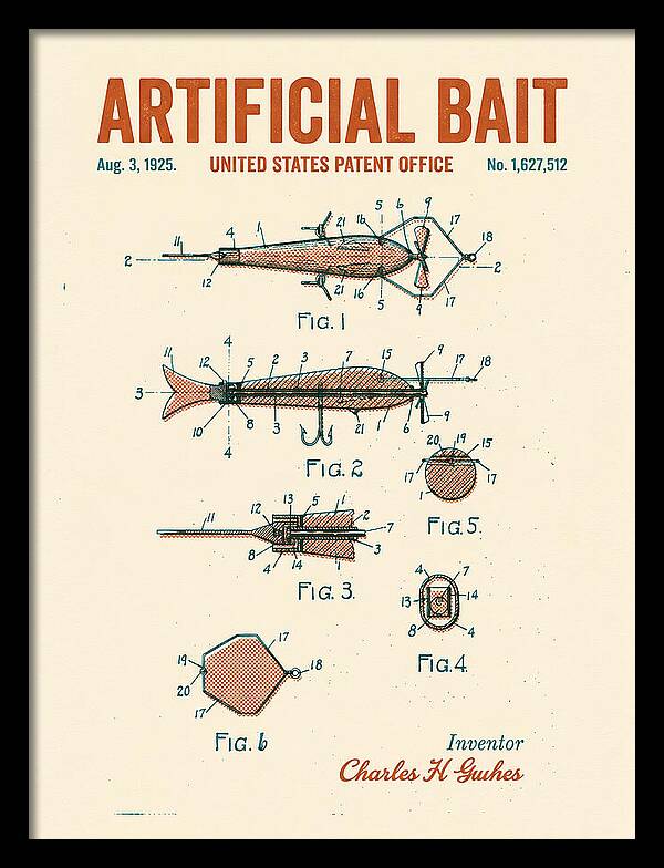 Artificial Bait Retro Patent Us1627512a