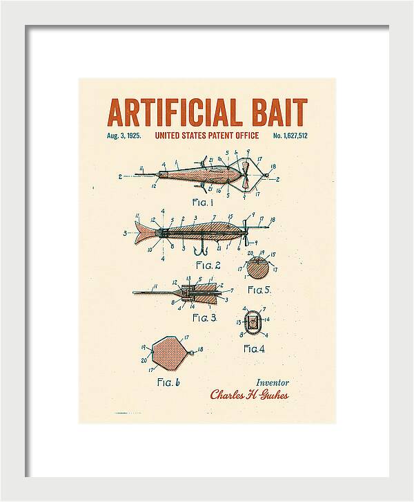 Artificial Bait Retro Patent Us1627512a