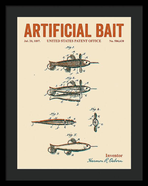 Artificial Bait Retro Patent Us586620a