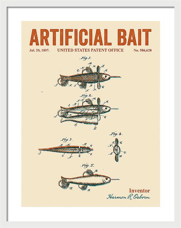 Artificial Bait Retro Patent Us586620a
