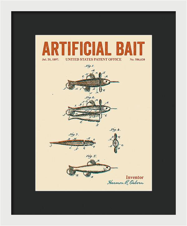 Artificial Bait Retro Patent Us586620a