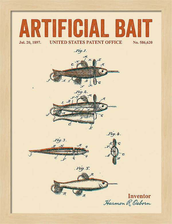 Artificial Bait Retro Patent Us586620a