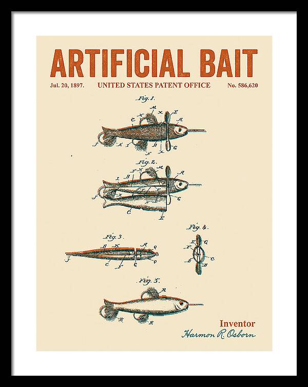 Artificial Bait Retro Patent Us586620a