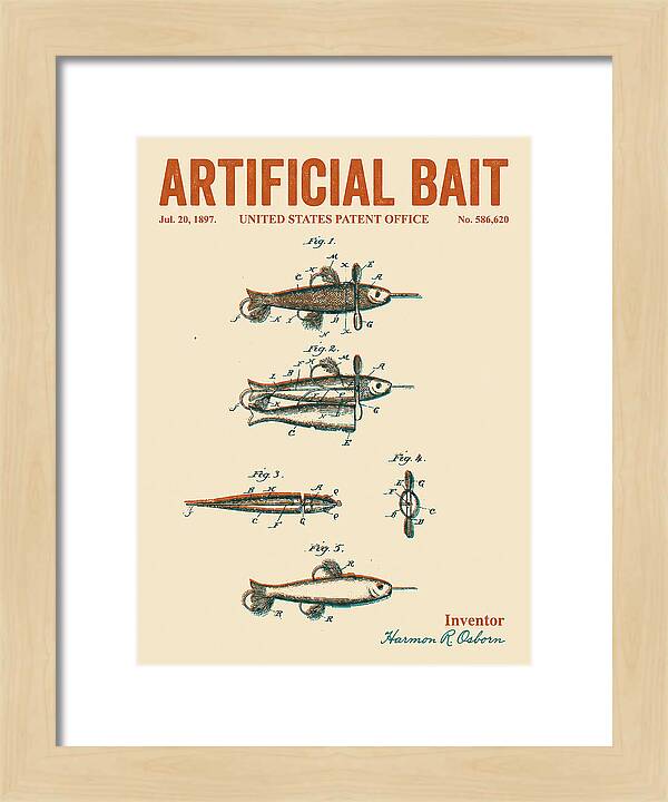 Artificial Bait Retro Patent Us586620a