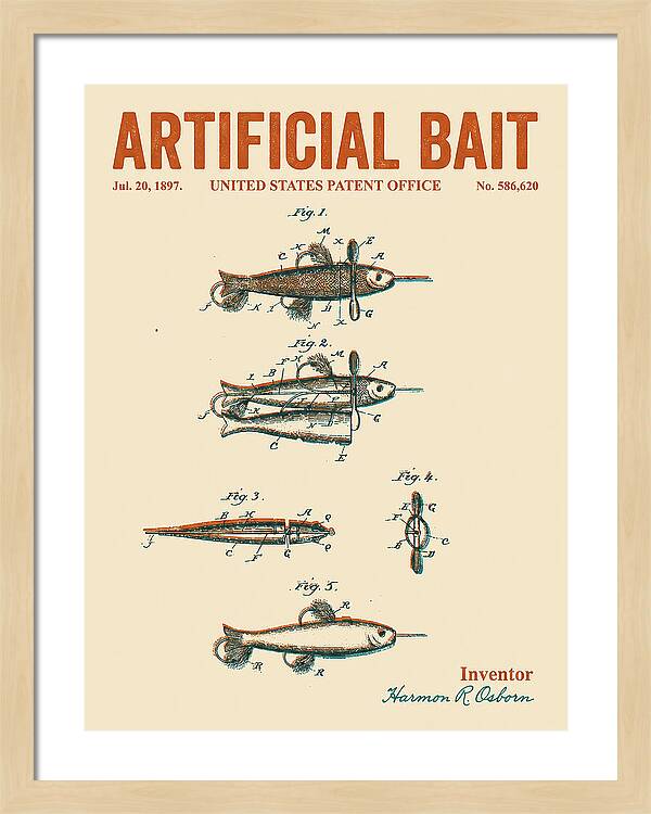 Artificial Bait Retro Patent Us586620a