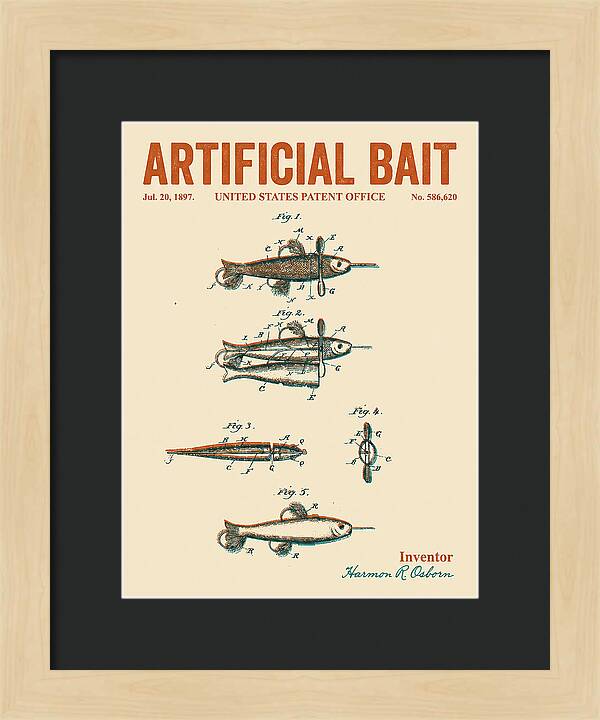 Artificial Bait Retro Patent Us586620a