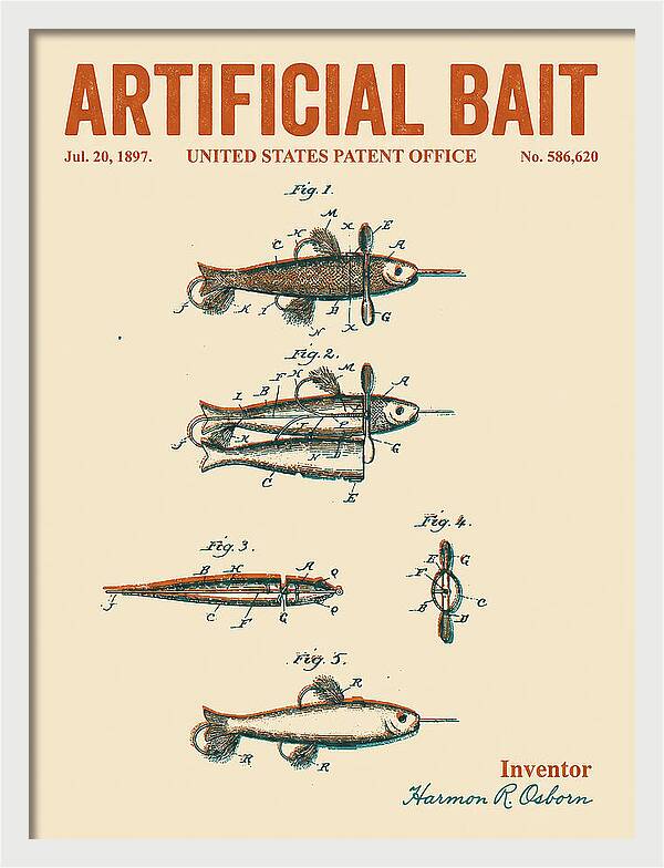 Artificial Bait Retro Patent Us586620a