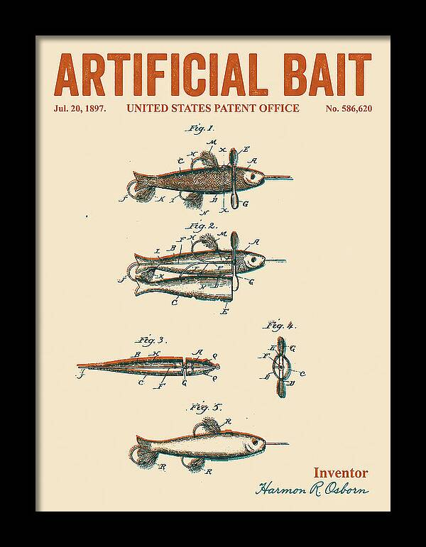 Artificial Bait Retro Patent Us586620a