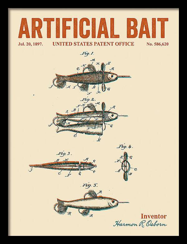 Artificial Bait Retro Patent Us586620a