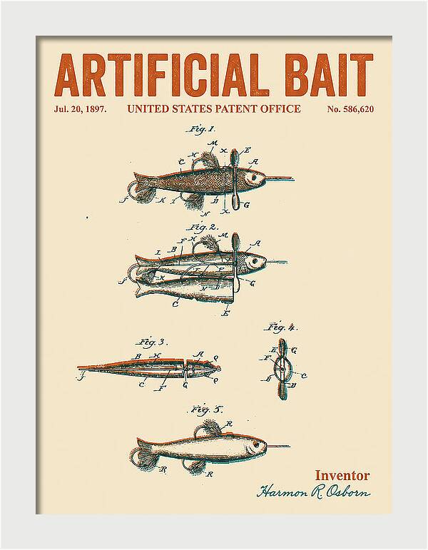 Artificial Bait Retro Patent Us586620a